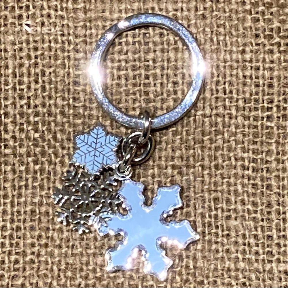 Coach Silver Snowflake Keychain